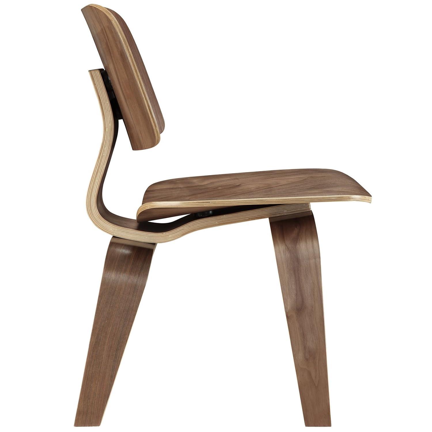 Low Profile Walnut Wood Side Chair with Natural Design