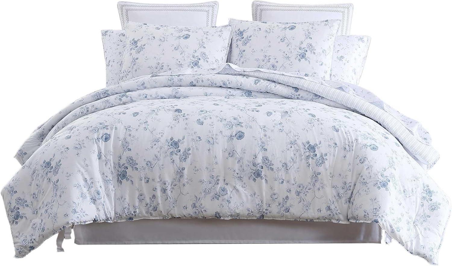 Laura Ashley Laura Ashley Belinda Blue Cotton Comforter Reversible Set