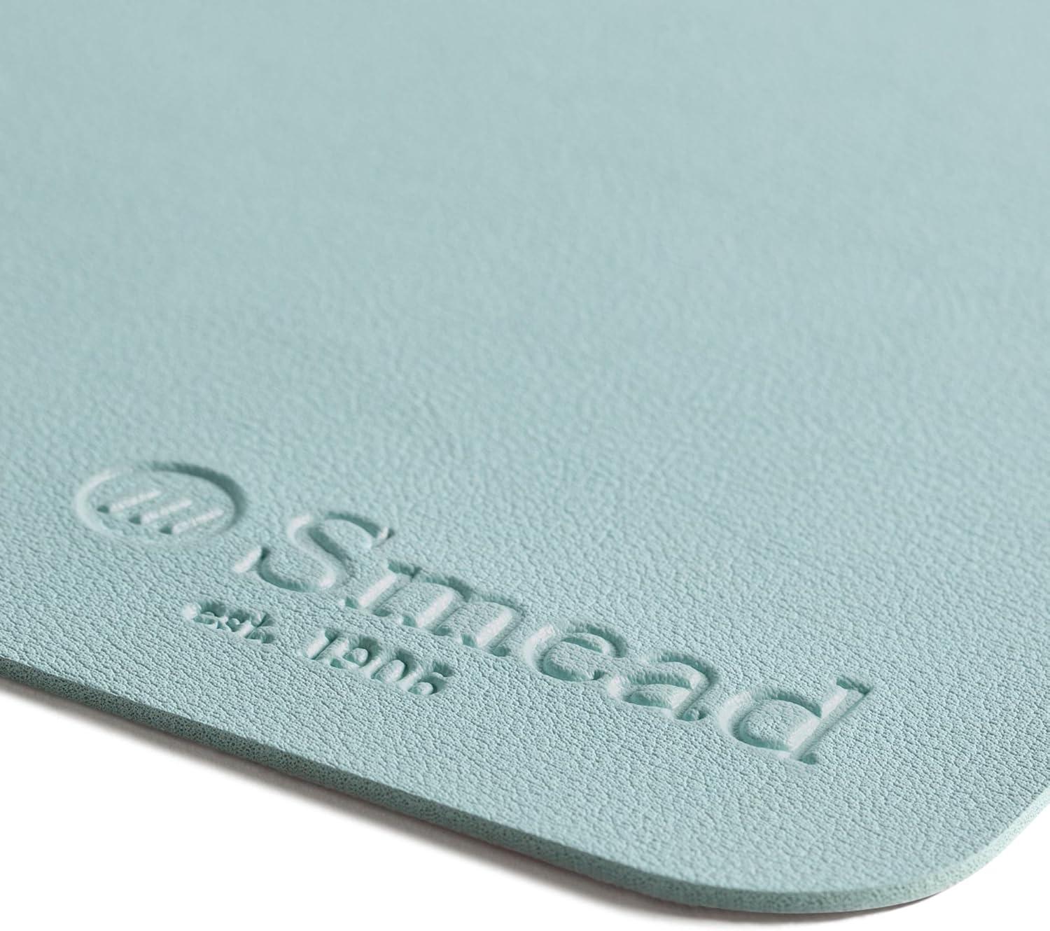 Superior Blue Faux Leather Desk Pad with Non-Slip Backing, 31.5" x 15.7"