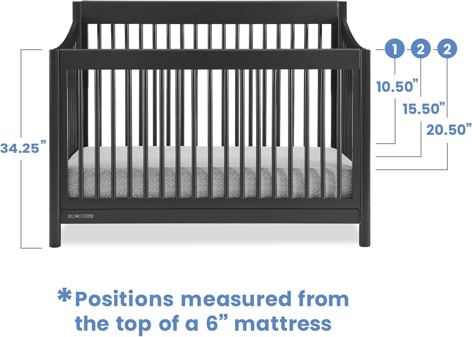 Delta Children Brooks 6-in-1 Convertible Crib - Greenguard Gold Certified