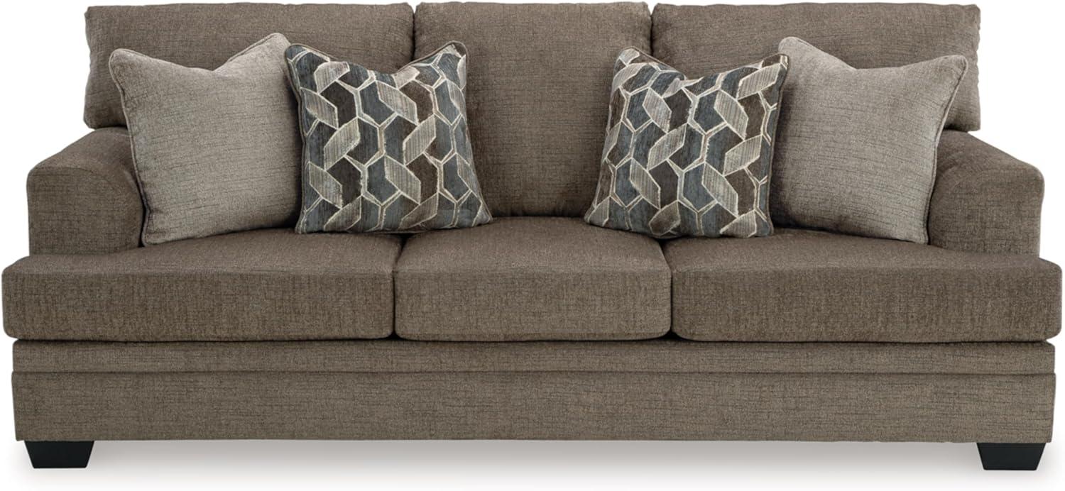 Nutmeg Greige Fabric Queen Sleeper Sofa with Metal Legs