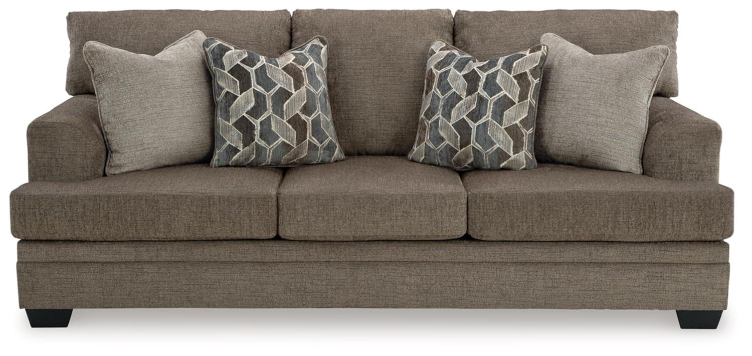 Nutmeg Greige Fabric Queen Sleeper Sofa with Metal Legs