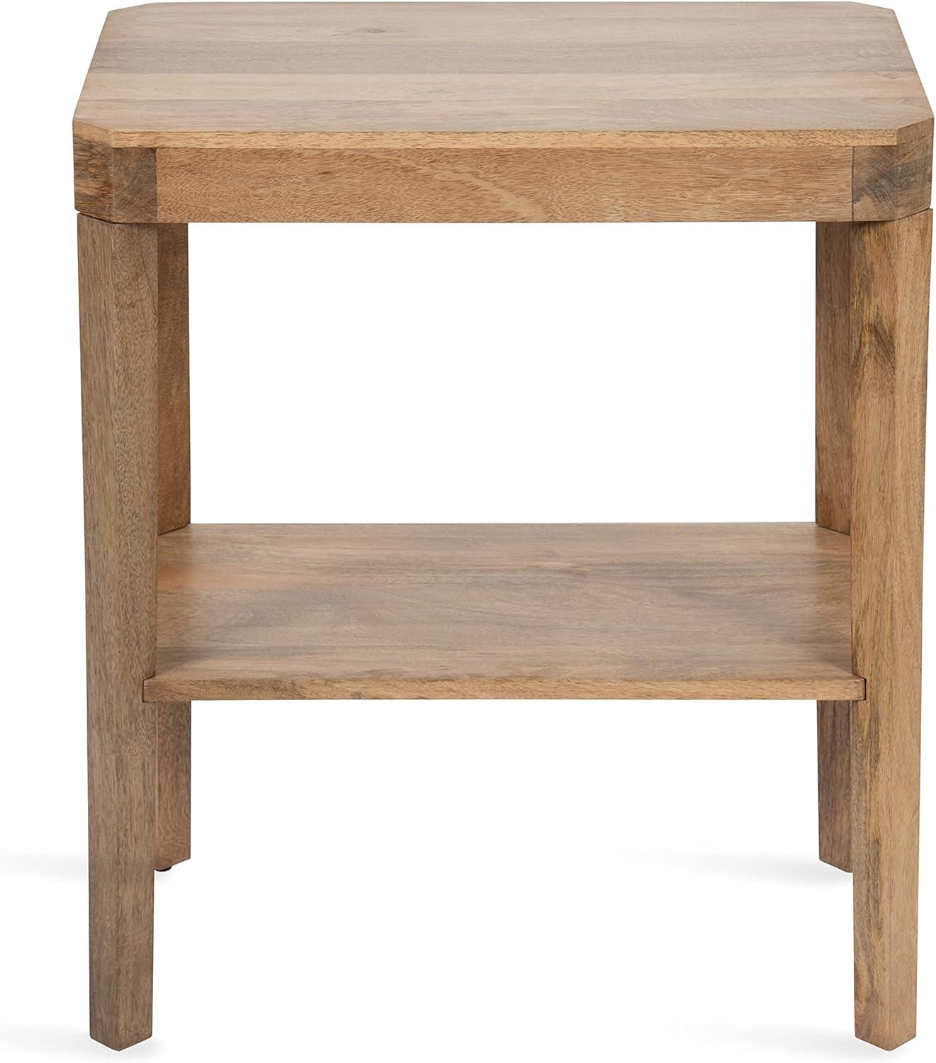 Kate and Laurel Talcott Rectangle Wood Side Table, 22x14x26, Natural