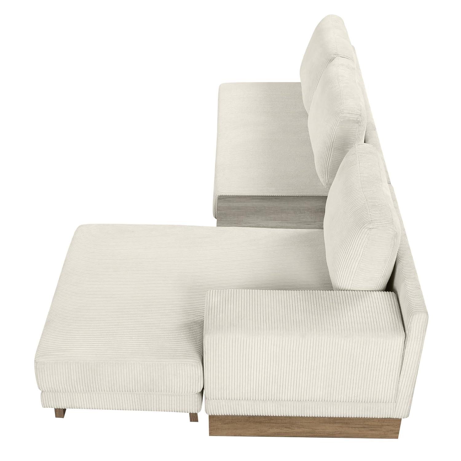 114" L-shaped Sofa Sectional Sofa with Two USB Ports and Two Power Sockets, A Storage Drawer and A Reversible Chaise Lounge for Living Room