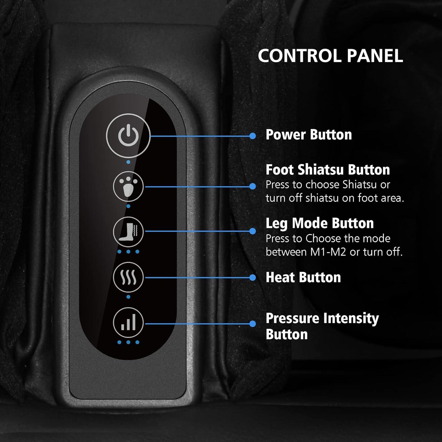 Comfier 2 in 1 Foot Massager Machine & Ottoman Foot Rest Shiatsu Calf and Foot Massager with Heat  Black