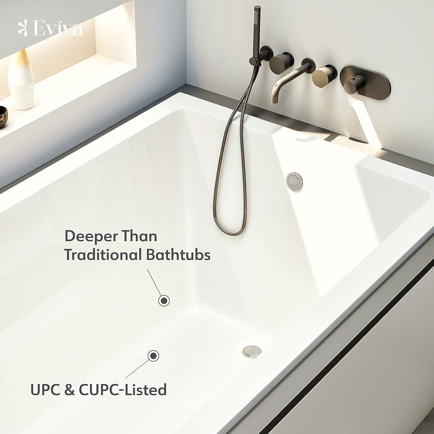 Teddy 60'' x 31.5'' Drop-In Soaking Acrylic Bathtub