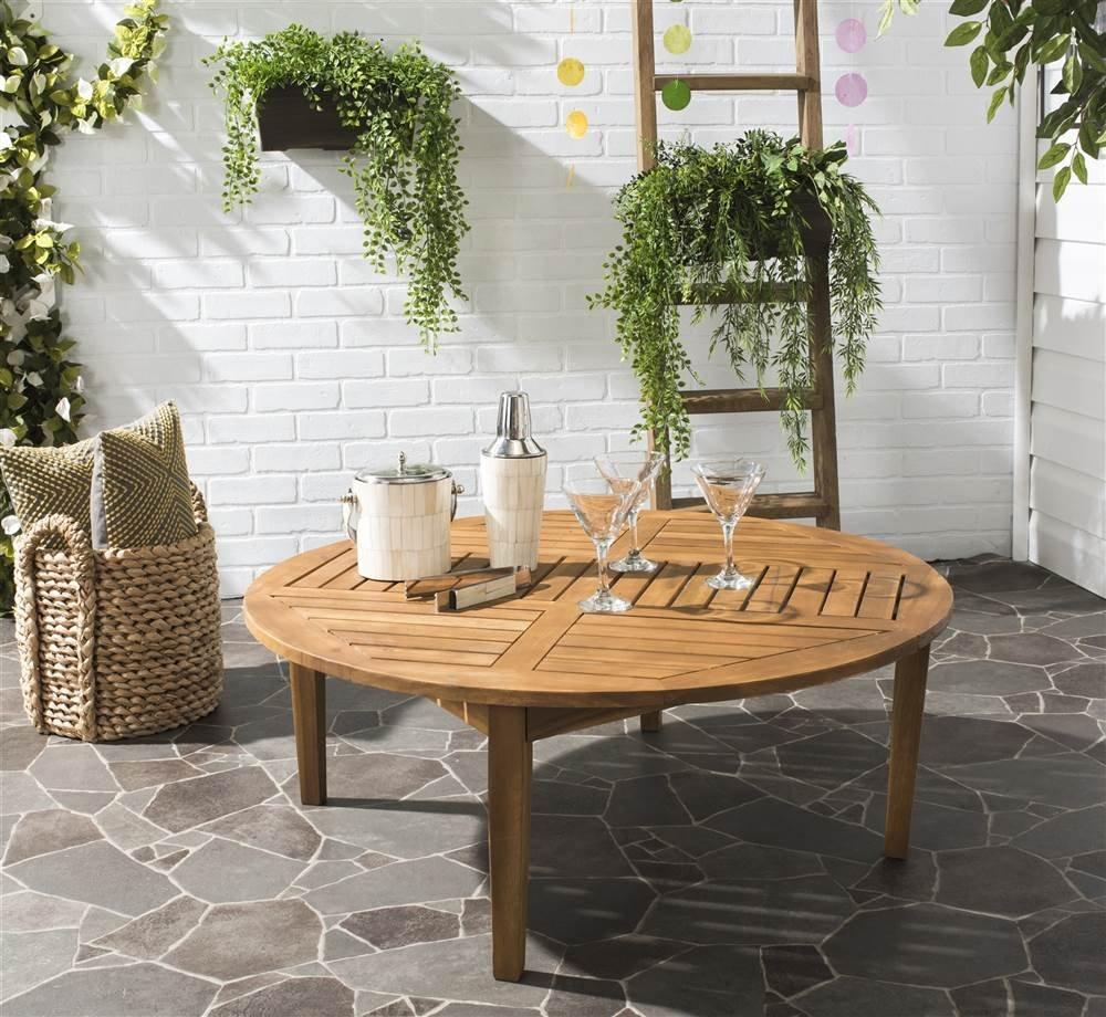 Danville Round Table - Indoor/Outdoor - PAT6715 - Natural - Safavieh