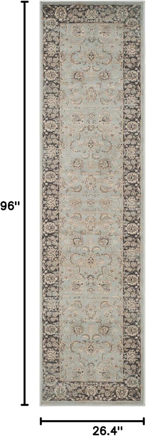 SAFAVIEH Vintage Roseann Traditional Runner Rug, Light Blue/Black, 2'2" x 8'