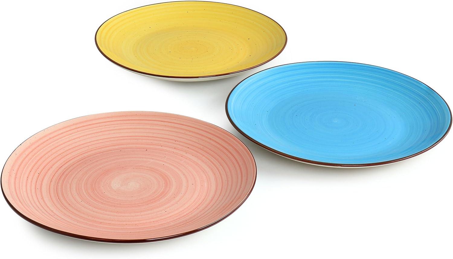 Elama Sebastian 6 Piece Stoneware Dinner Plate Set in Assorted Colors