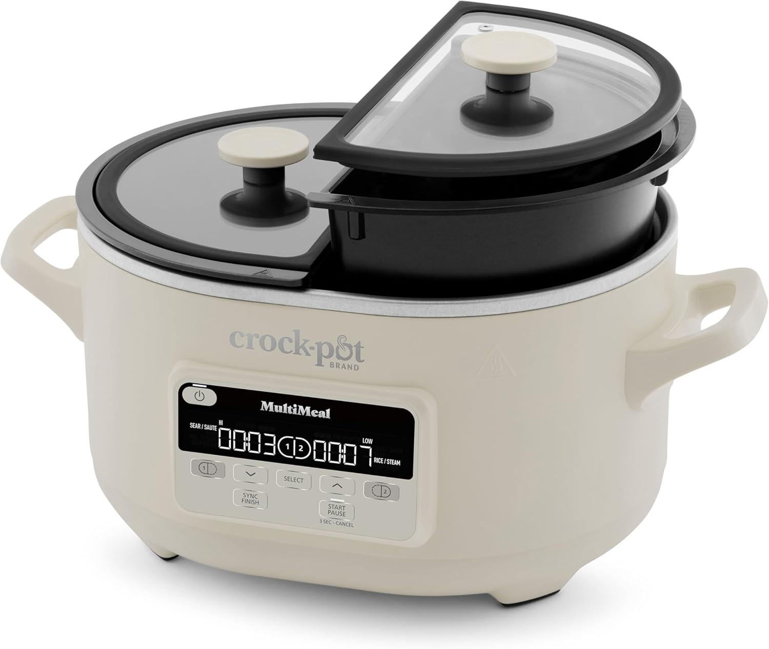 White Dual-Pot Programmable Multicooker with Timer