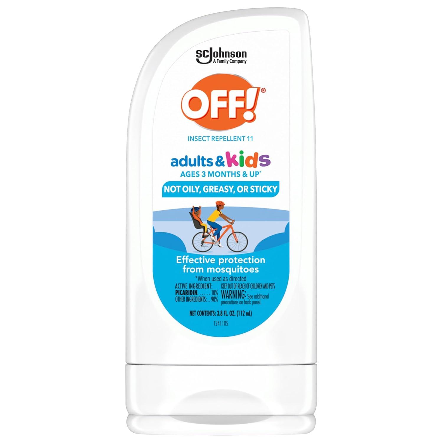 OFF! Adults and Kids Mosquito Repellent Picaridin Bug Lotion - 3.8oz