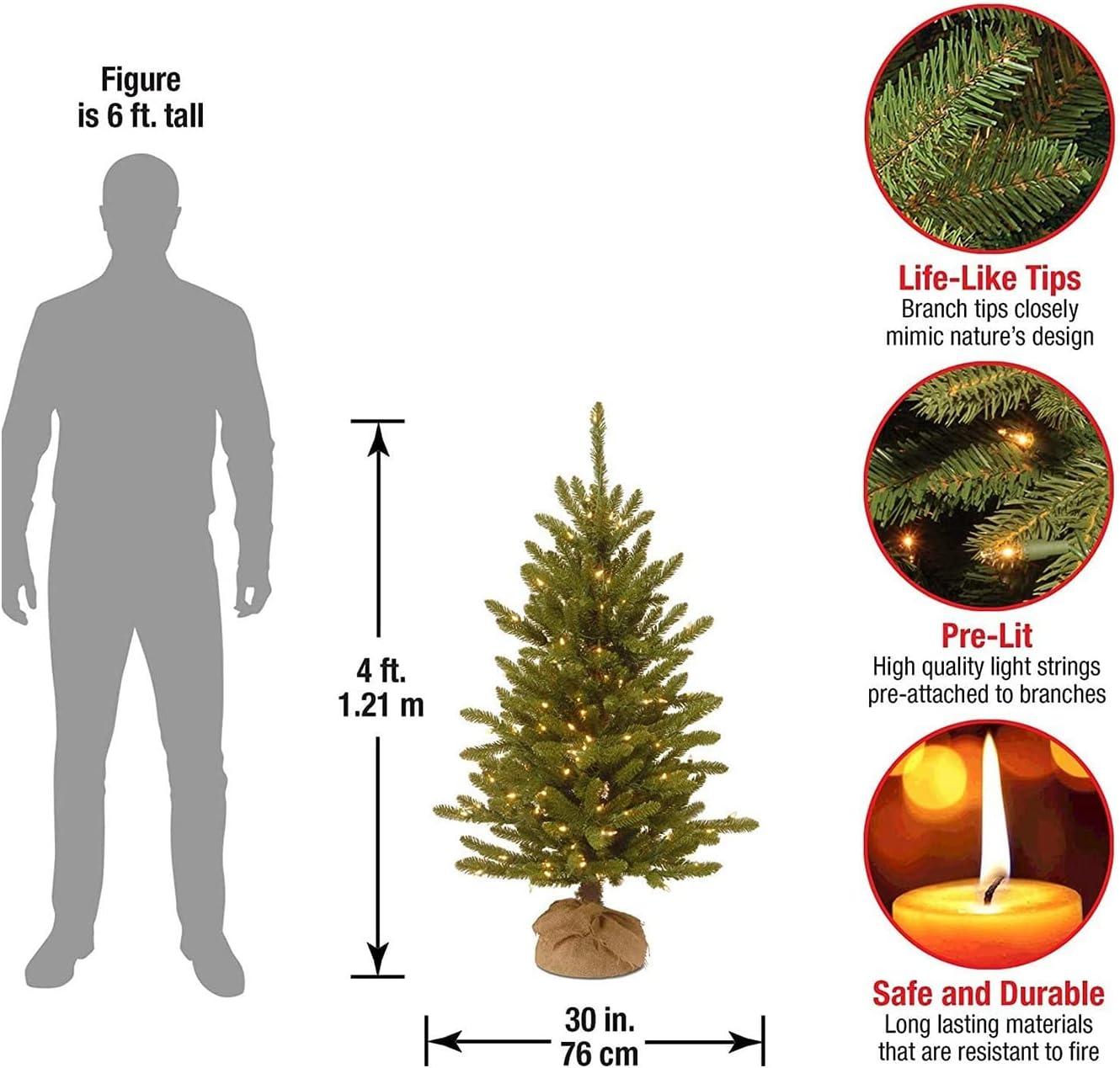 4' Pre-lit Kensington Artificial Christmas Tree in Burlap Base Clear Lights - National Tree Company