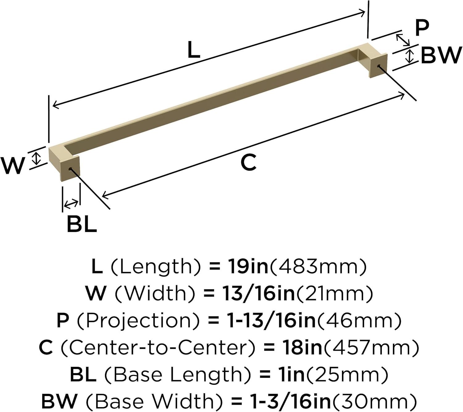 Amerock Appoint 18 inch (457mm) Center-to-Center Golden Champagne Appliance Pull