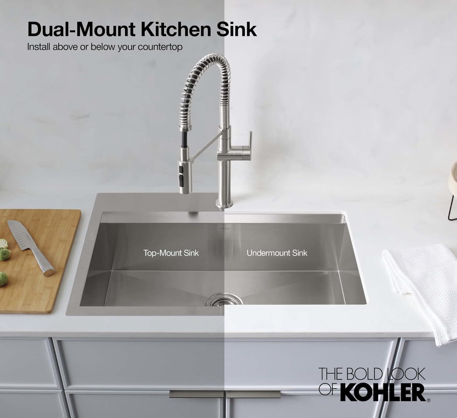 Task 33" x 22" Top-Mount/Undermount Single-Bowl Workstation Kitchen Sink With Accessories