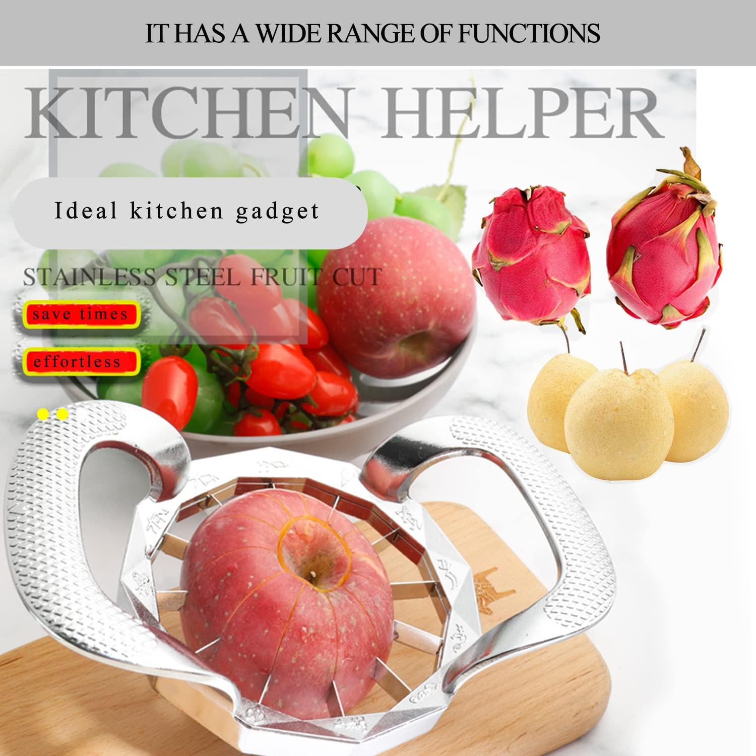 Apple Slicer, HEAVY DUTY Apple Corer, 8-Blade Stainless Steel Apple Cutter Divider Pitter ，Sturdy and Sharp