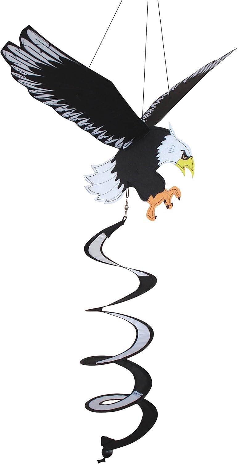 In the Breeze 4286 - Eagle Twister Wind Spinner - Divertida Decoración Patriótica para Exteriores
