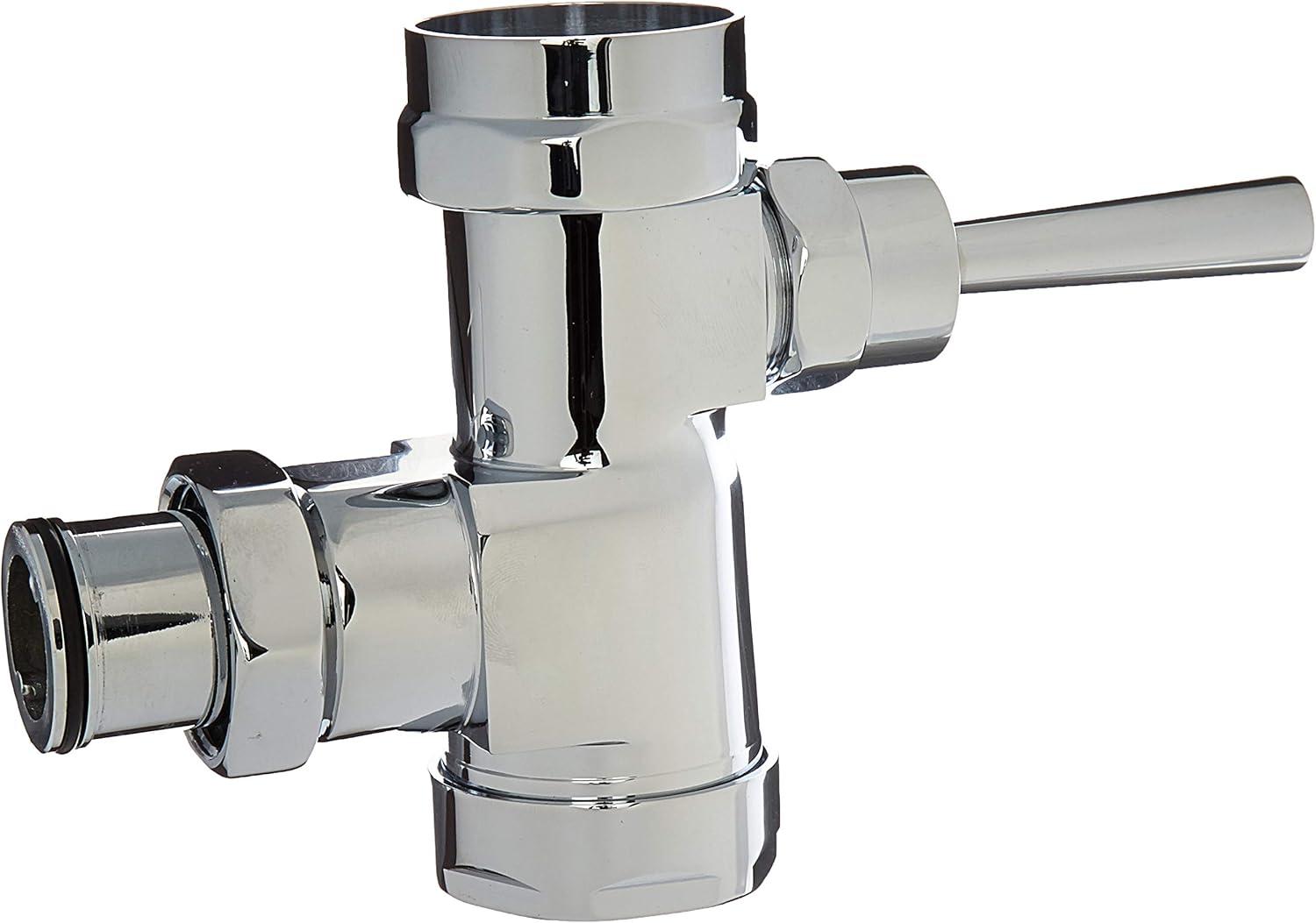 Polished Chrome Manual Toilet Flush Valve with Lever Handle