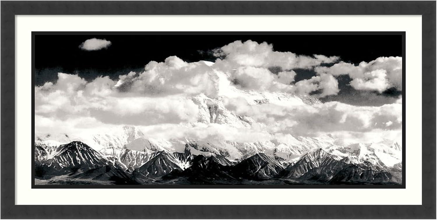 Mount McKinley Black and White Framed Landscape Print