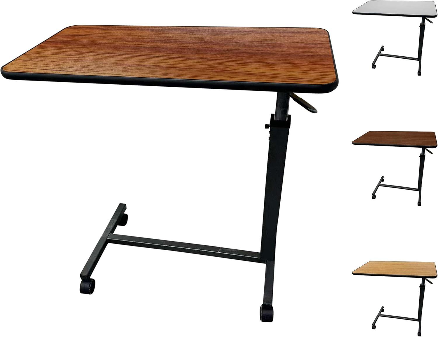 ProHeal Medical Overbed Table - Adjustable Height Bedside Hospital Bed Table with Wheels - Over Bed Hospital Tray for Home Use