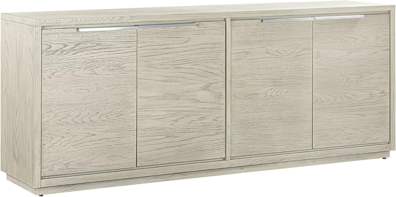 Abbey Silver Grey Oak 4-Door Sideboard with Stainless Steel Handles