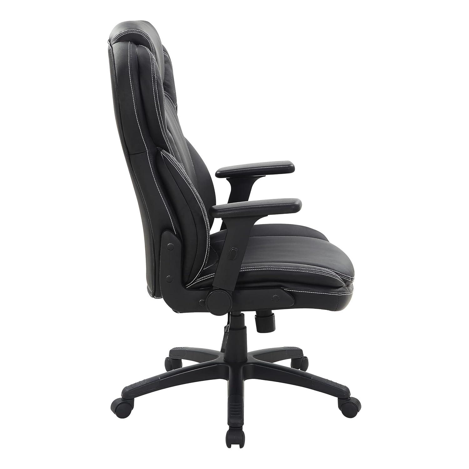 Executive High Back Black Bonded Leather Office Chair