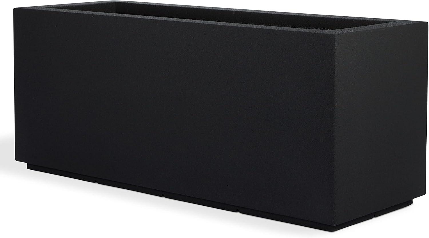 Modern Black Rectangular Trough Planter 46" L for Outdoor & Indoor