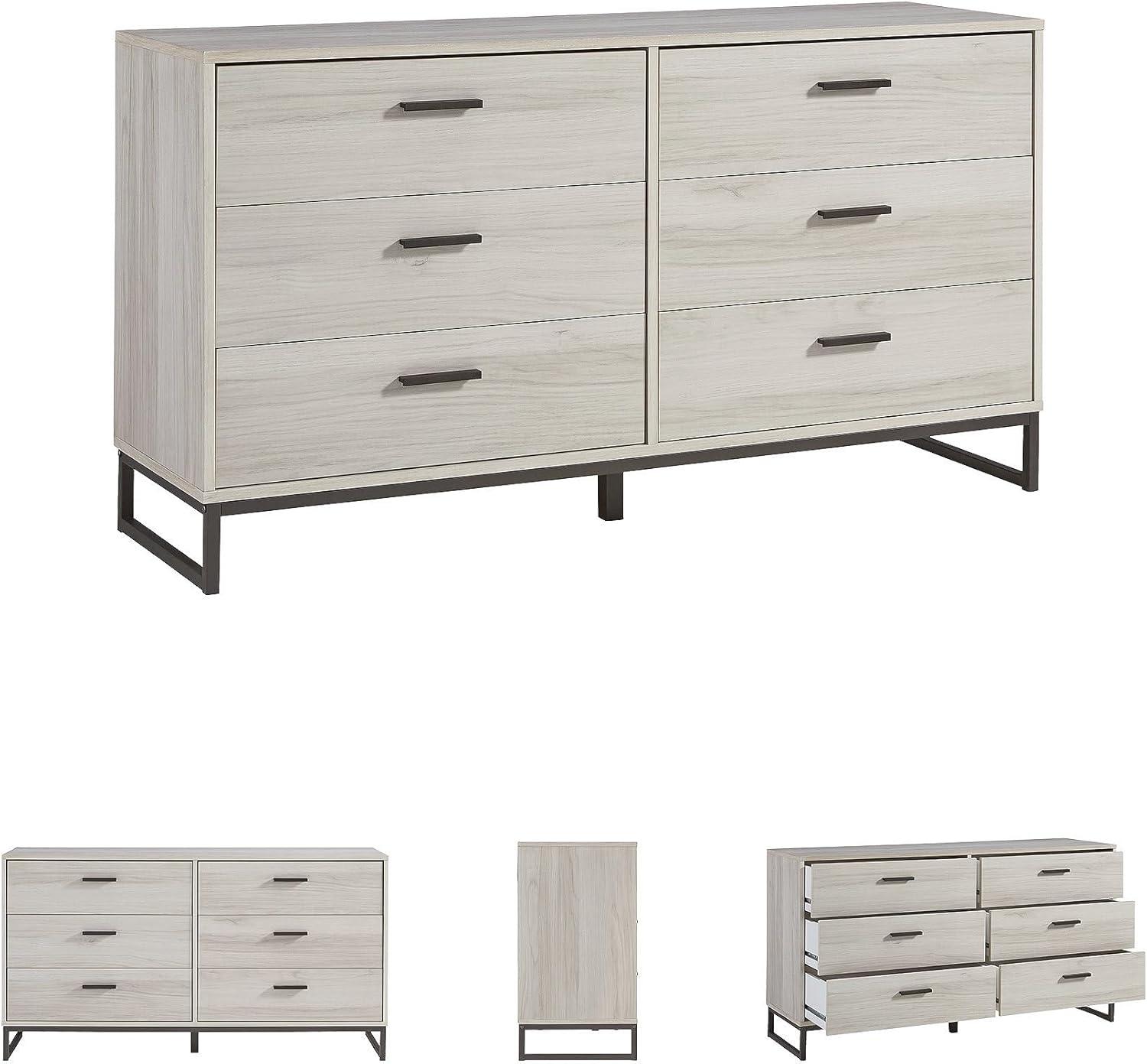 Signature Design by Ashley Contemporary Socalle 6 Drawer Dresser, Light Natural