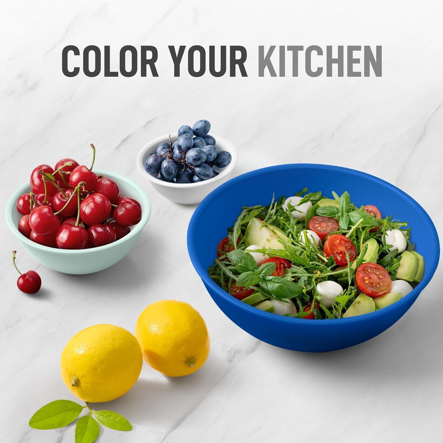 Zulay Kitchen Plastic Mixing Bowls With Lids 12 Piece Set 6 Prep Bowls and 6 Lids