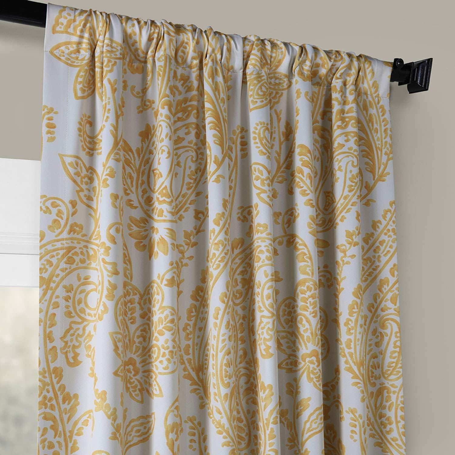 Tea Time Yellow Gold Blackout Polyester Window Panel