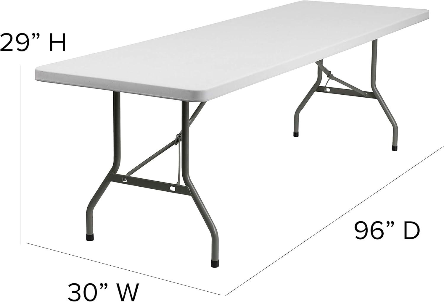 Flash Furniture Elon 8' Rectangular All-Occasion Plastic Folding Event Table, White