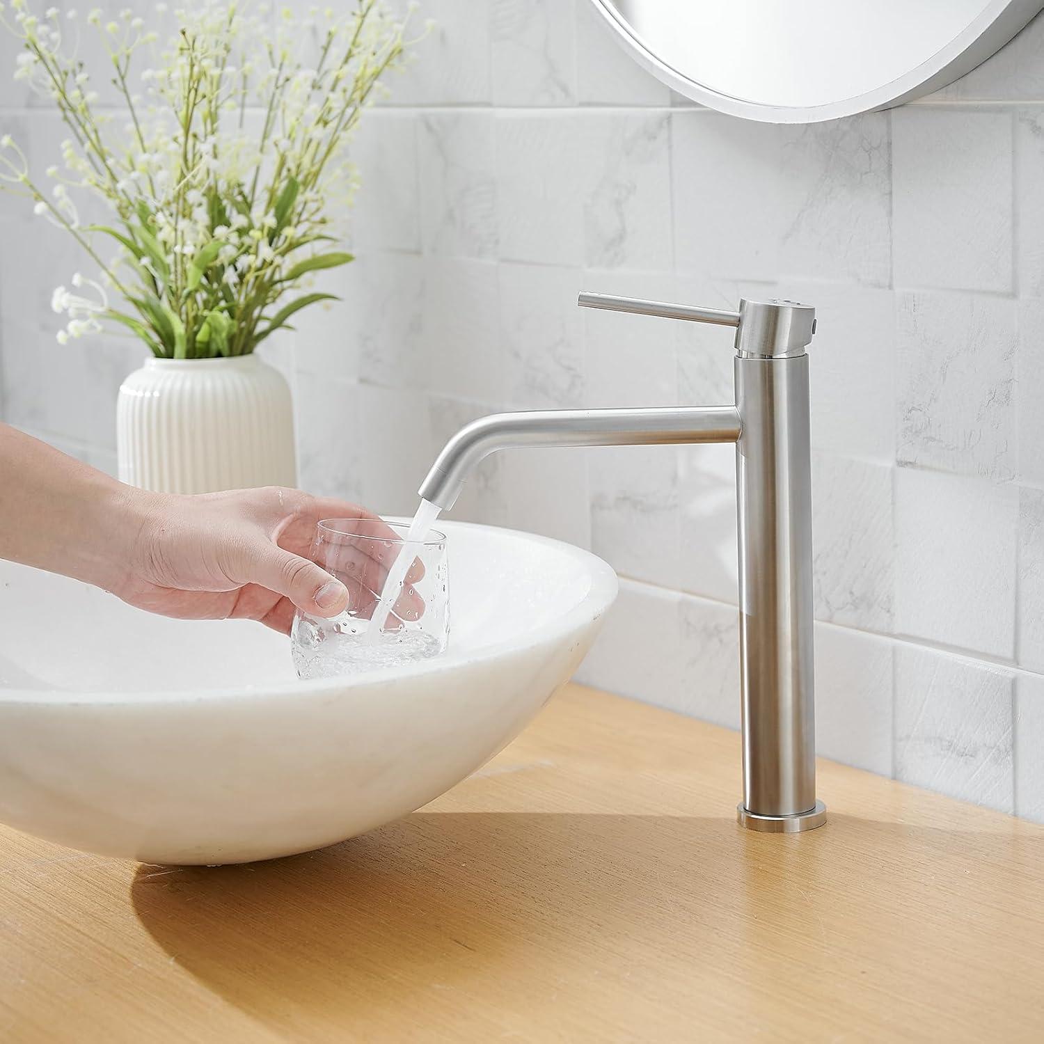 Single Hole Single-Handle Bathroom Faucet in Brushed Nickel