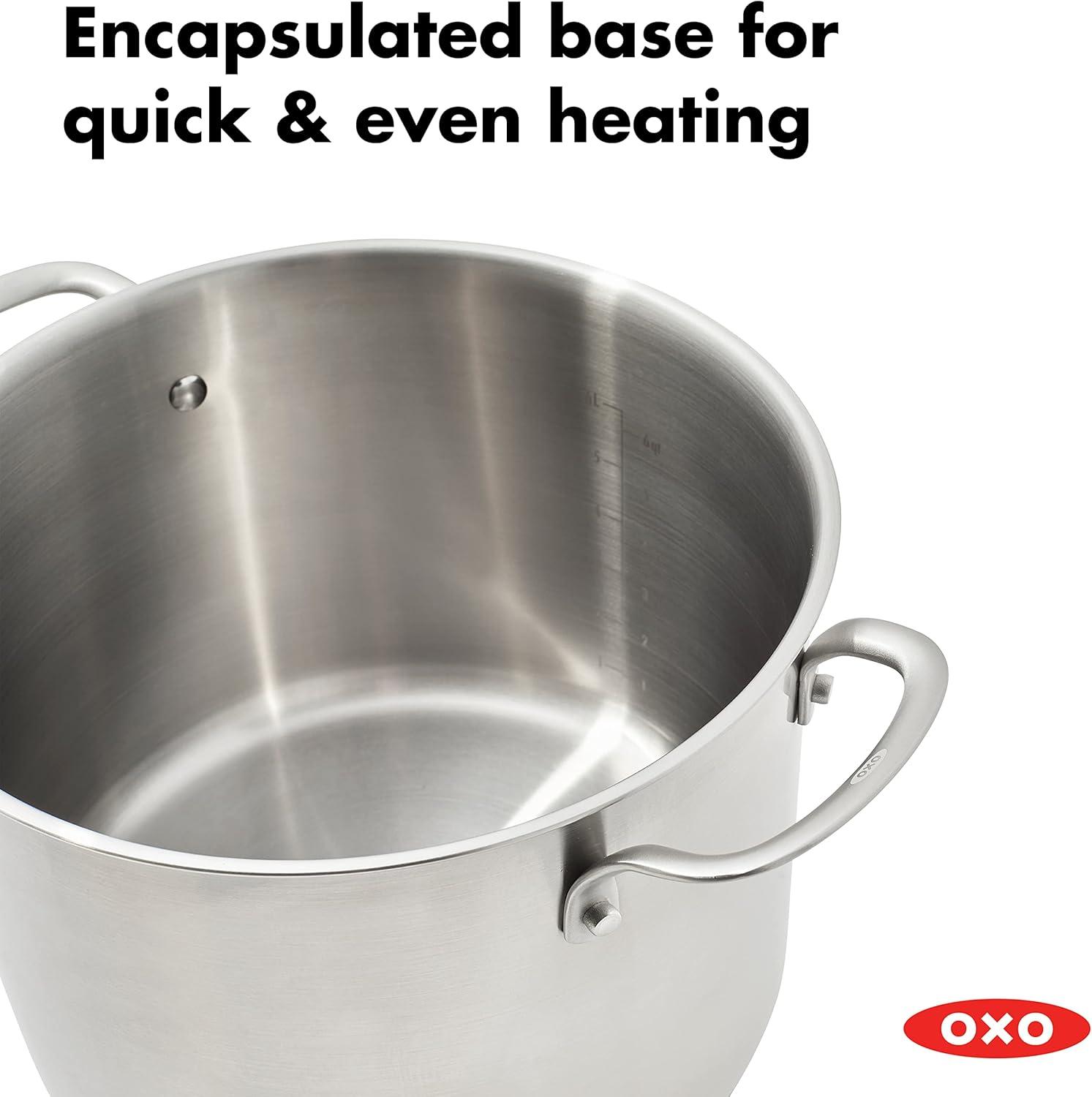 Polished Stainless Steel 8.4QT Multi-Pot with Steamer Insert and Glass Lid