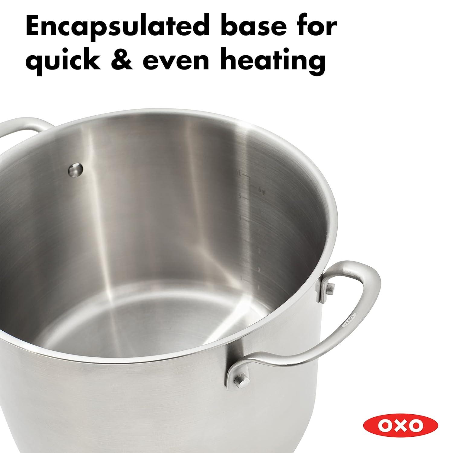 Polished Stainless Steel 8.4QT Multi-Pot with Steamer Insert and Glass Lid