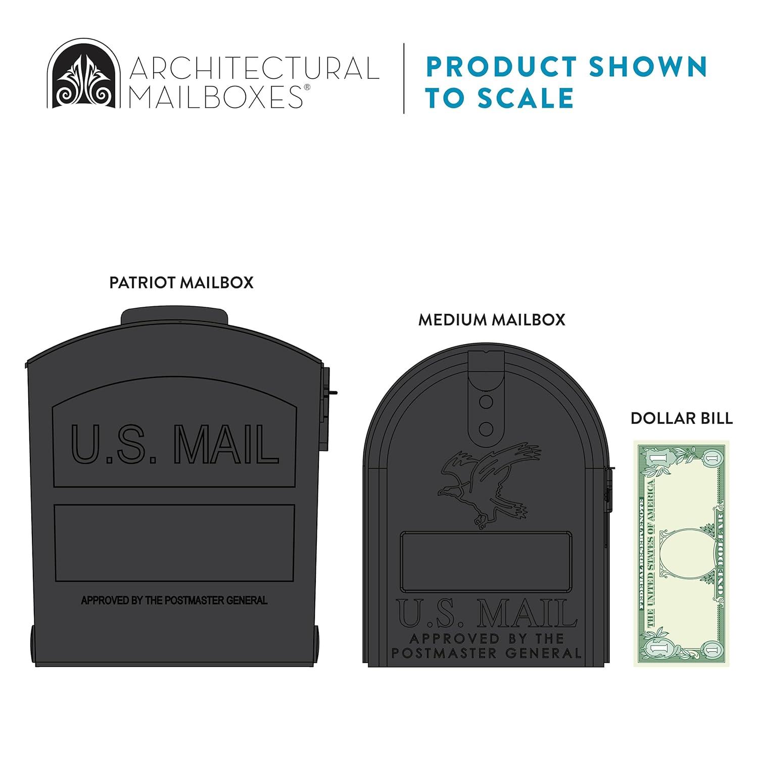 Architectural Mailboxes Patriot Plastic, Medium, Post-Mount Mailbox in Black