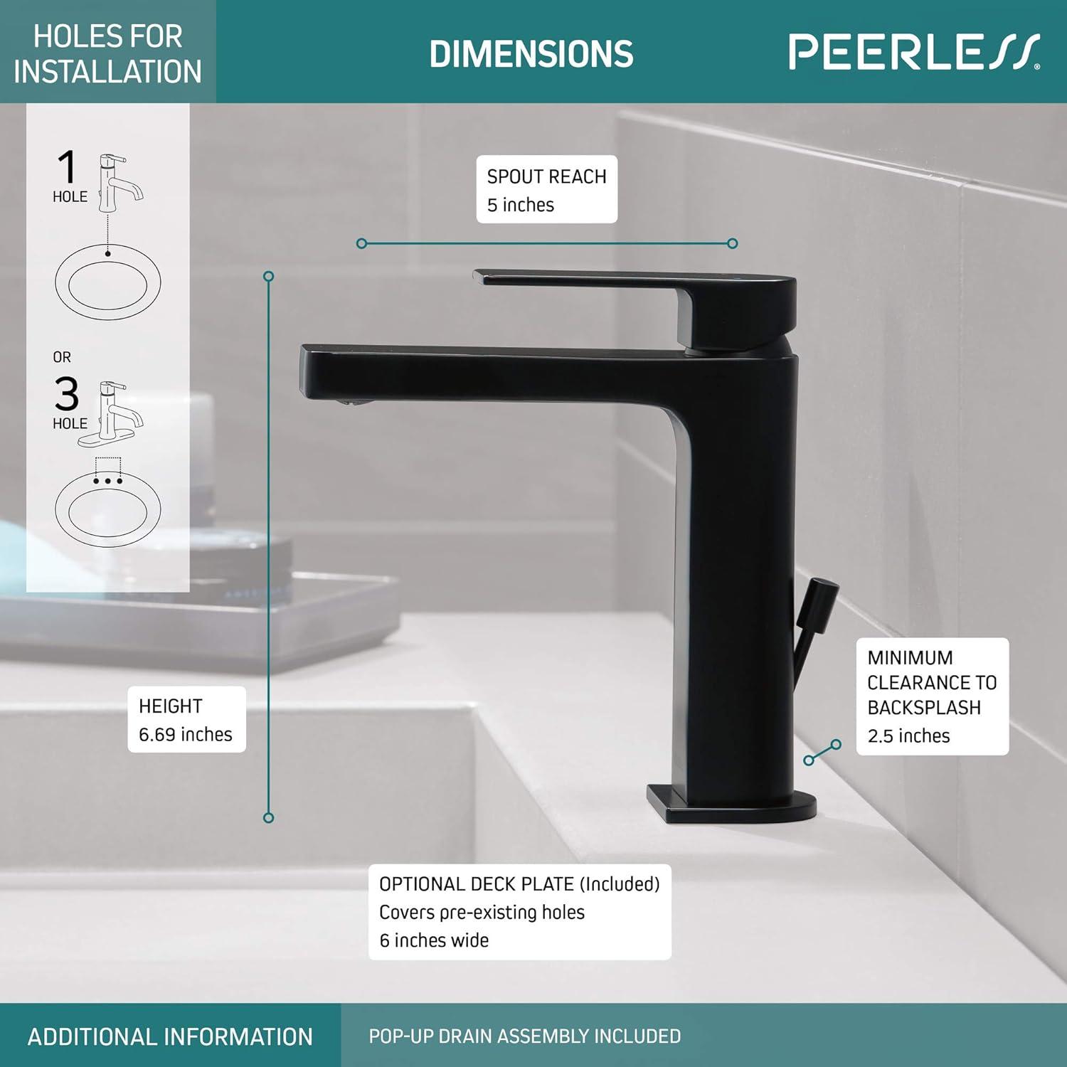 Peerless P1519lf-M Xander 1 GPM Single Hole Bathroom Faucet - Black