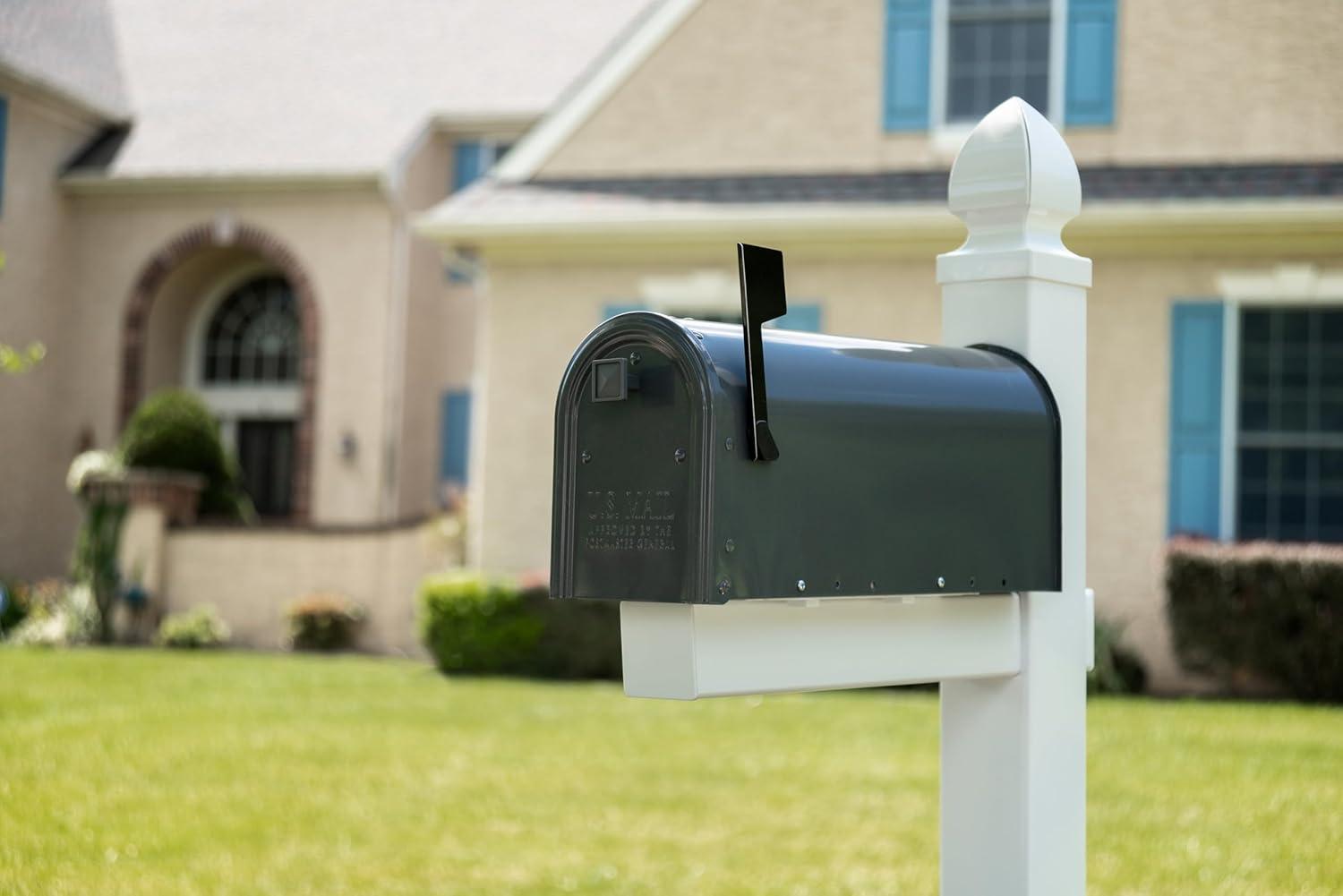 Gibraltar Mailboxes Whitley 57 in. White PVC Mailbox Post
