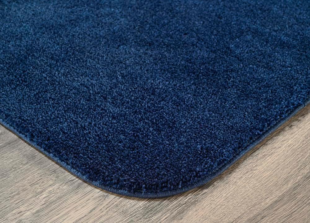 2pc Traditional Nylon Washable Bathroom Rug Set Navy - Garland Rug: Machine Made, Latex Backing, Tufted Bath Mats Set