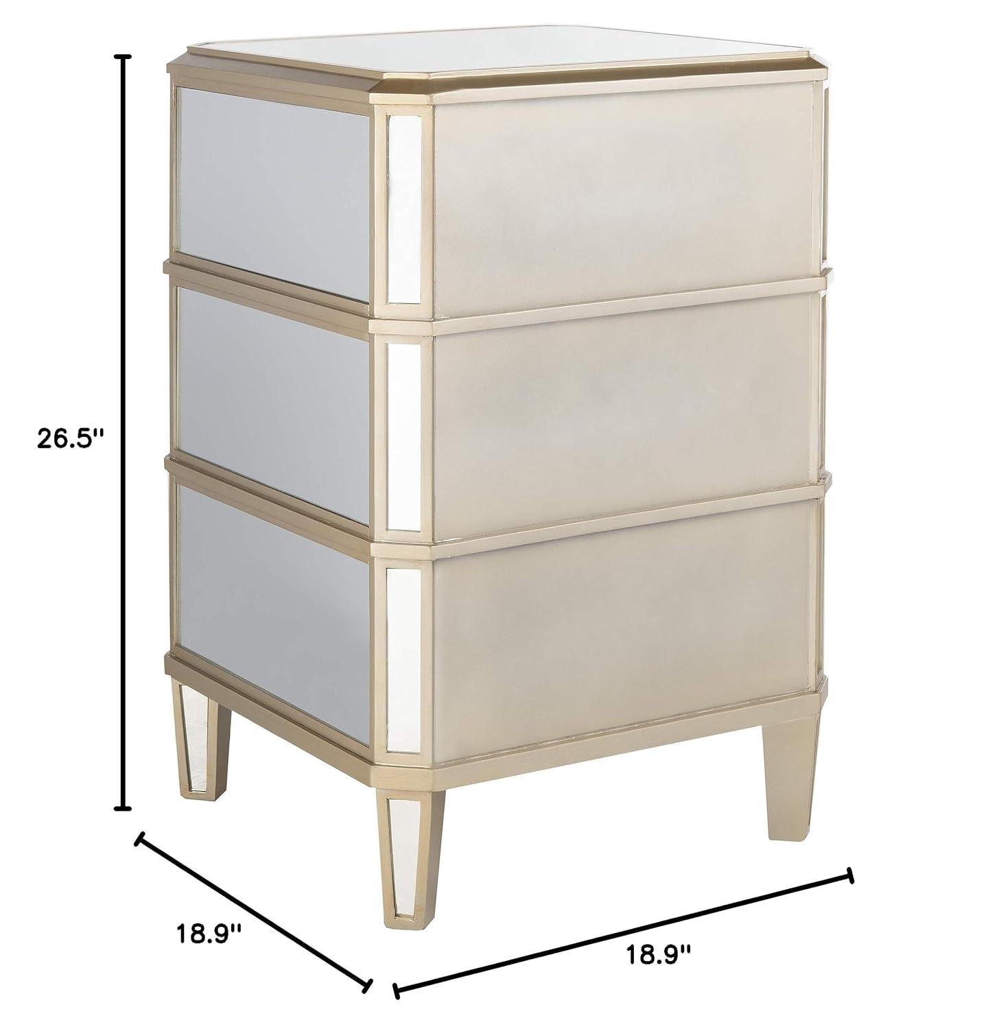 Giana 3 Drawer Nightstand - NST6601 - Mirror - Safavieh