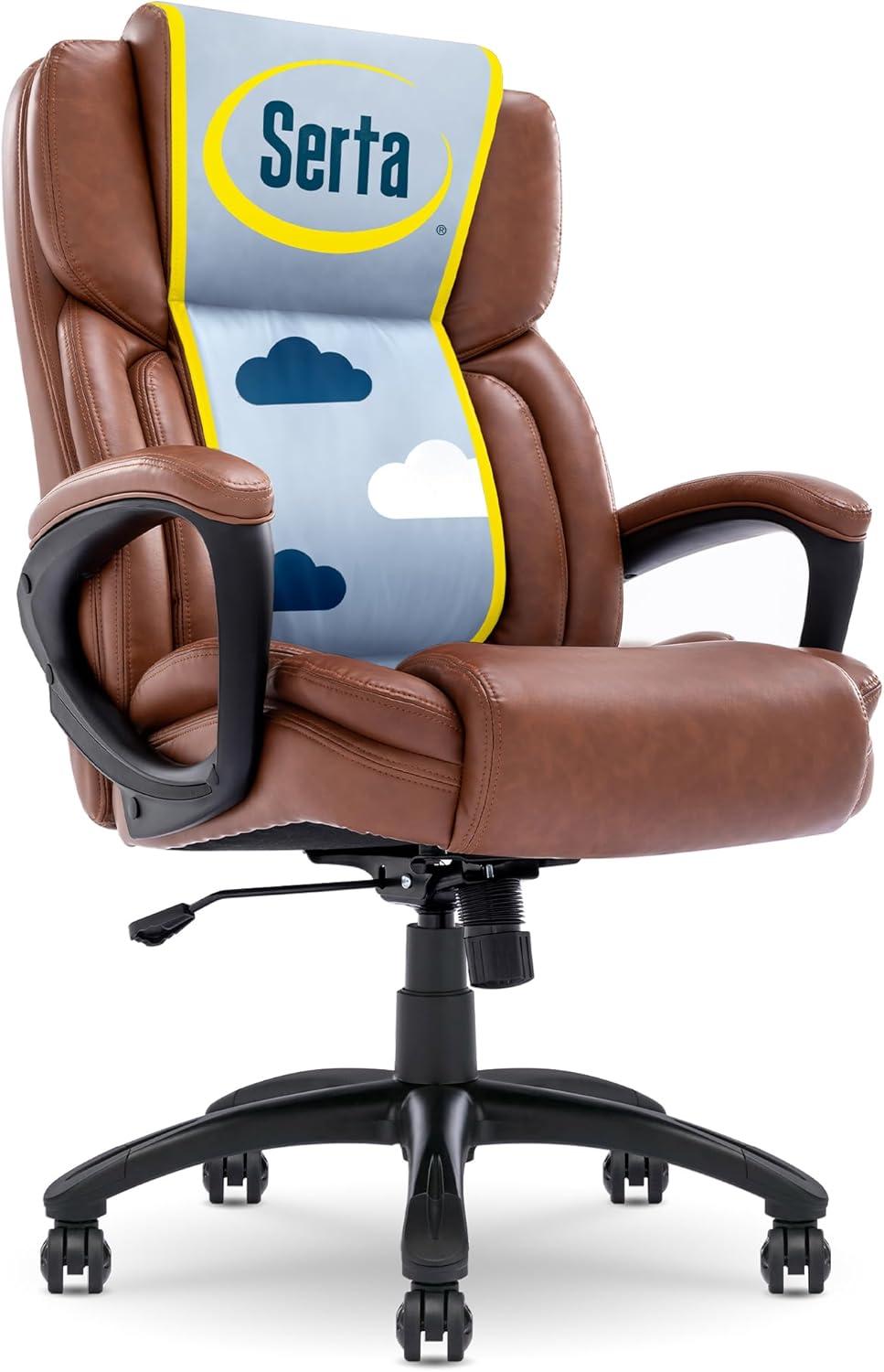 Serta Garret Ergonomic Executive Office Chair with Layered Body Pillows