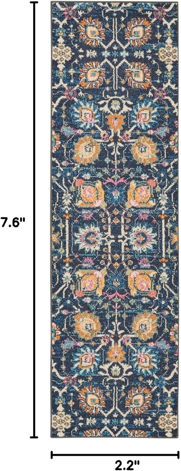 Nourison Passion Bohemian Indoor Rug Navy 2'2" x 7'6"