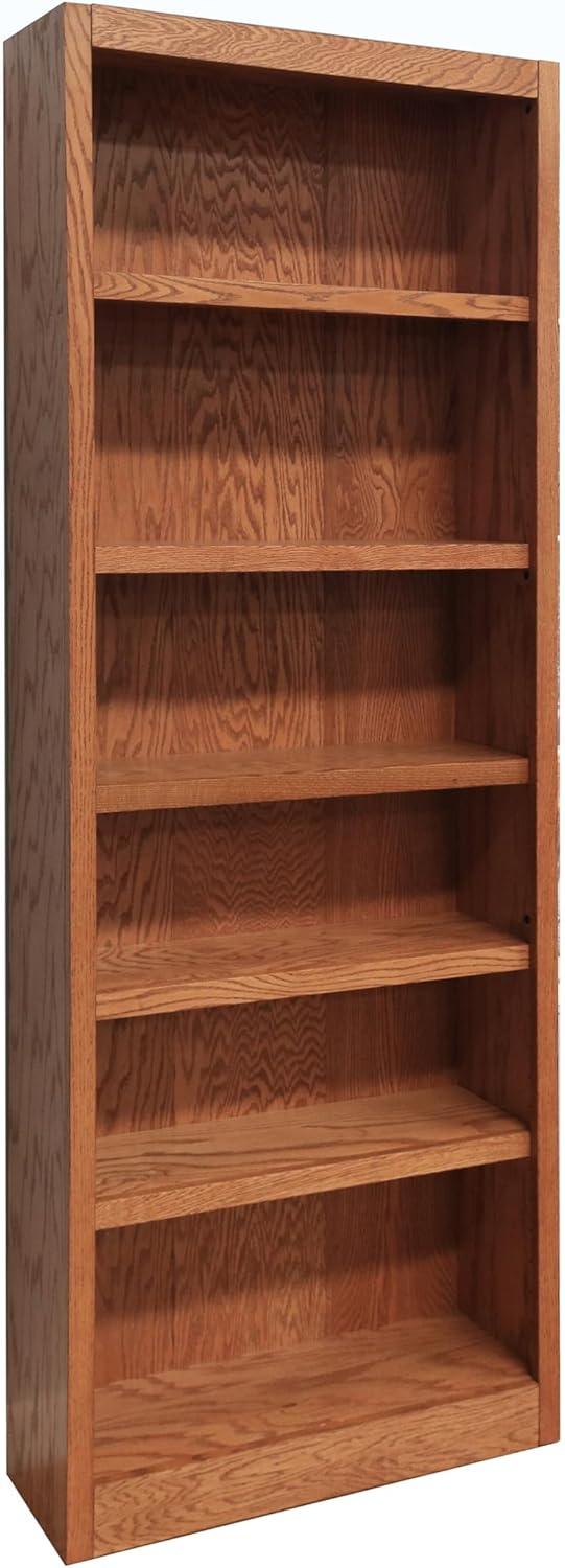 Concepts in Wood 6 Shelf Wood Bookcase, 84 inch Tall - Espresso Finish