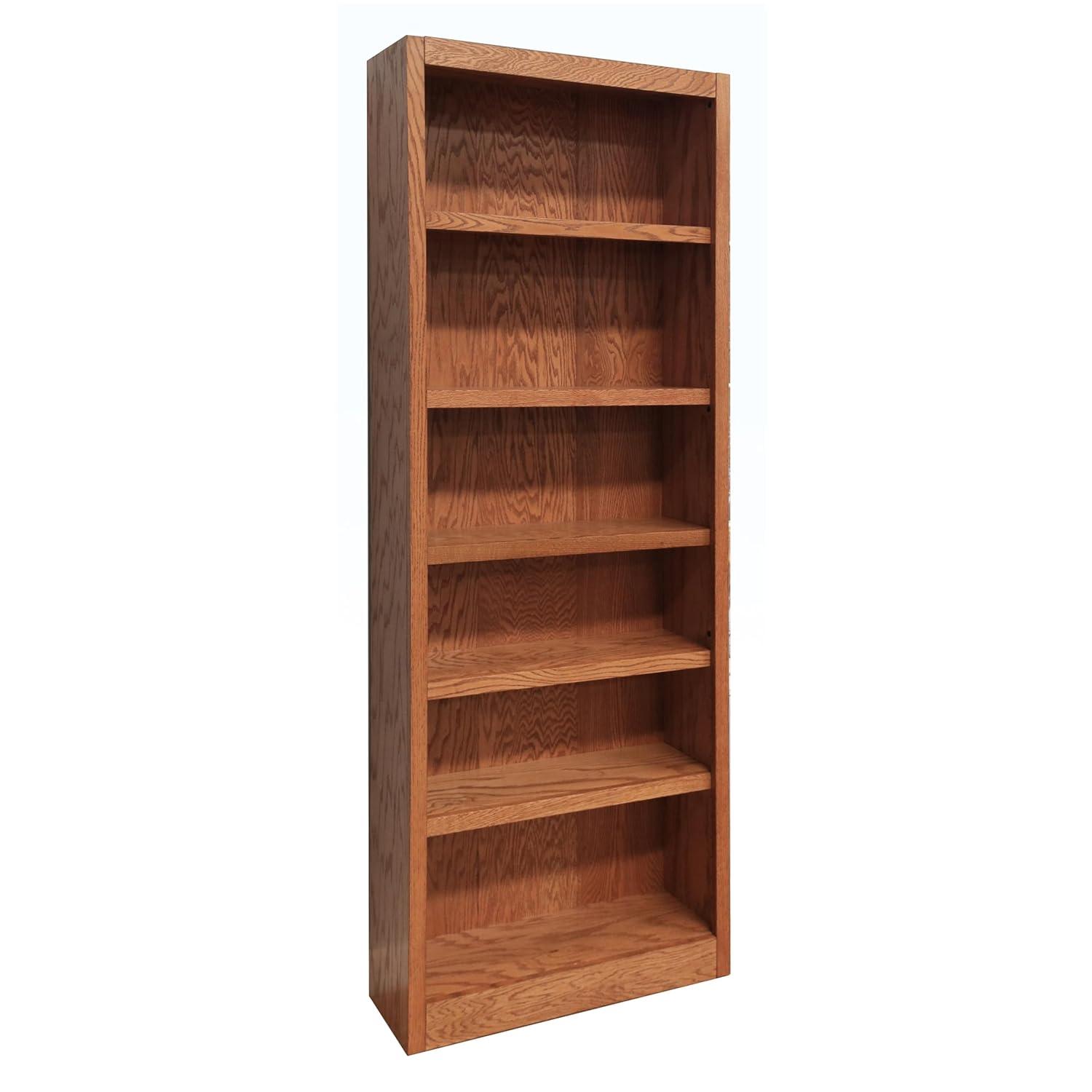 Concepts in Wood 6 Shelf Wood Bookcase, 84 inch Tall - Espresso Finish