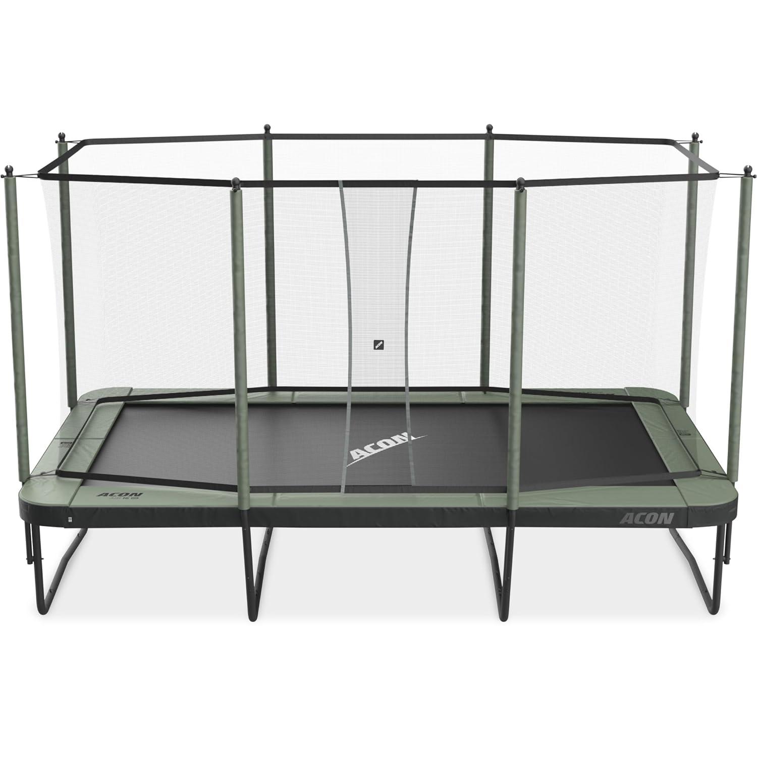 ACON Air 16 Sport HD Performance Rectangular Trampoline with Net and Ladder