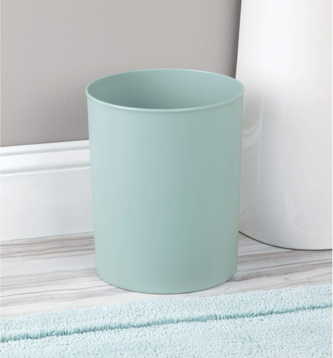 iDESIGN Franklin Plastic Round Wastebasket Off-White