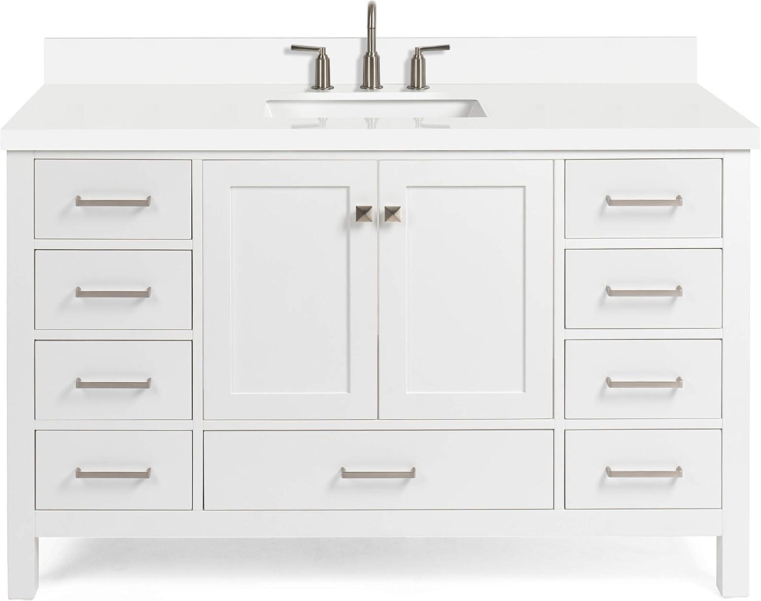 Ariel A055swqovo Cambridge 55" Free Standing Single Basin Vanity Set - White