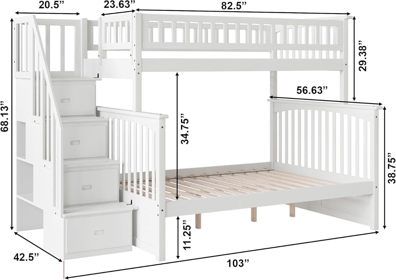 Columbia Staircase Bunk Bed Twin over Full in Walnut
