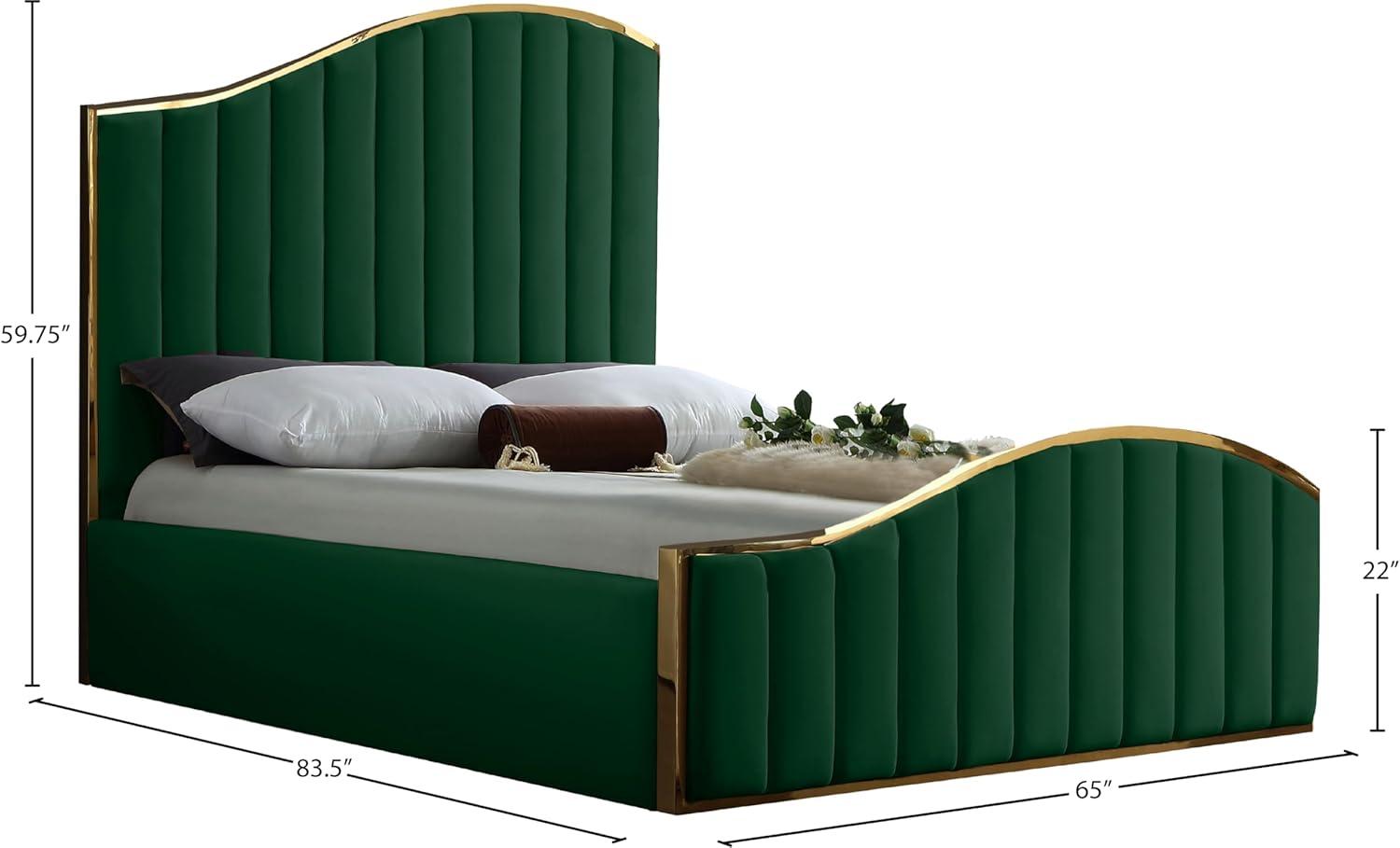 Meridian Furniture Jolie Contemporary Metal Platform Bed, Queen/Full, Green