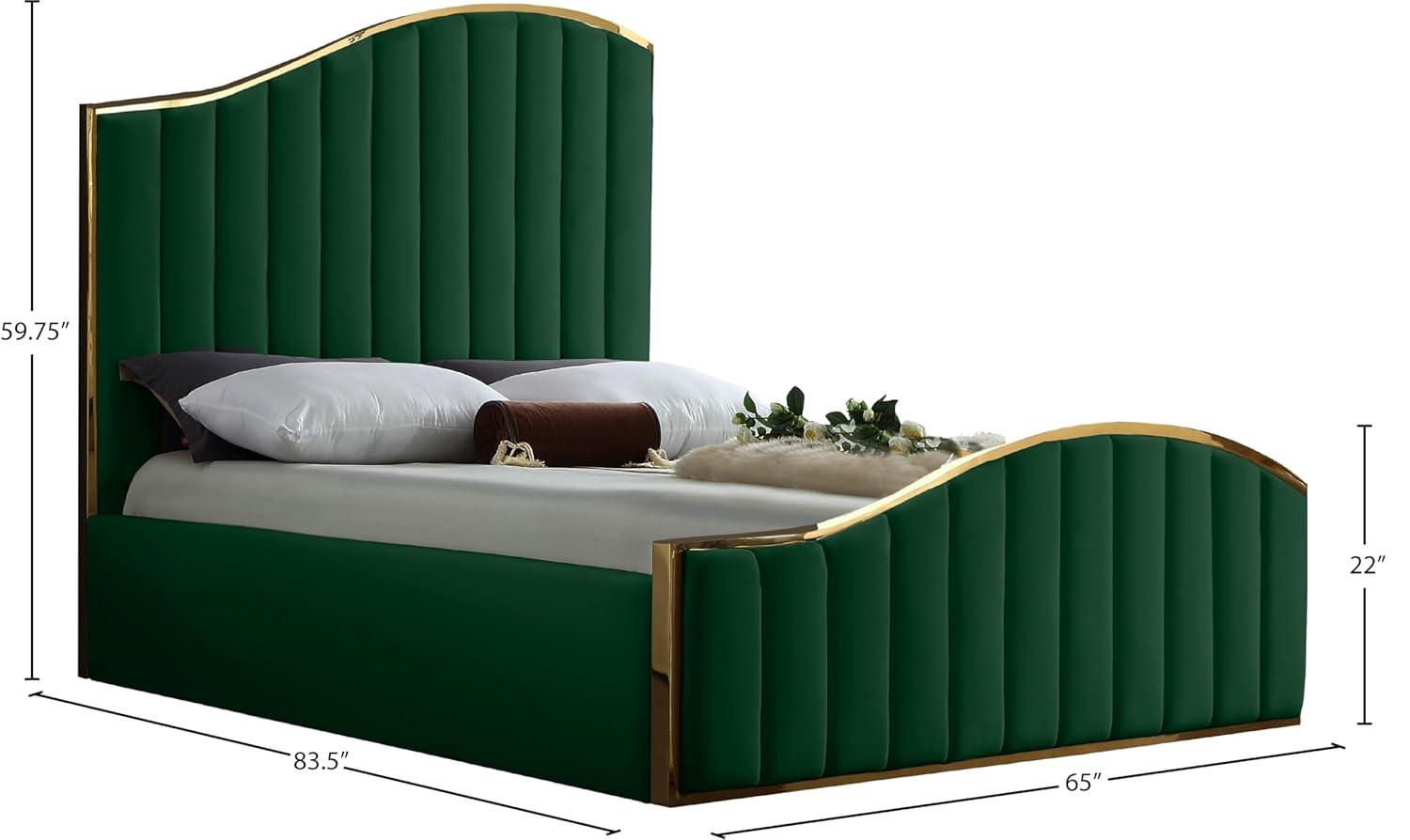 Meridian Furniture Jolie Contemporary Metal Platform Bed, Queen/Full, Green