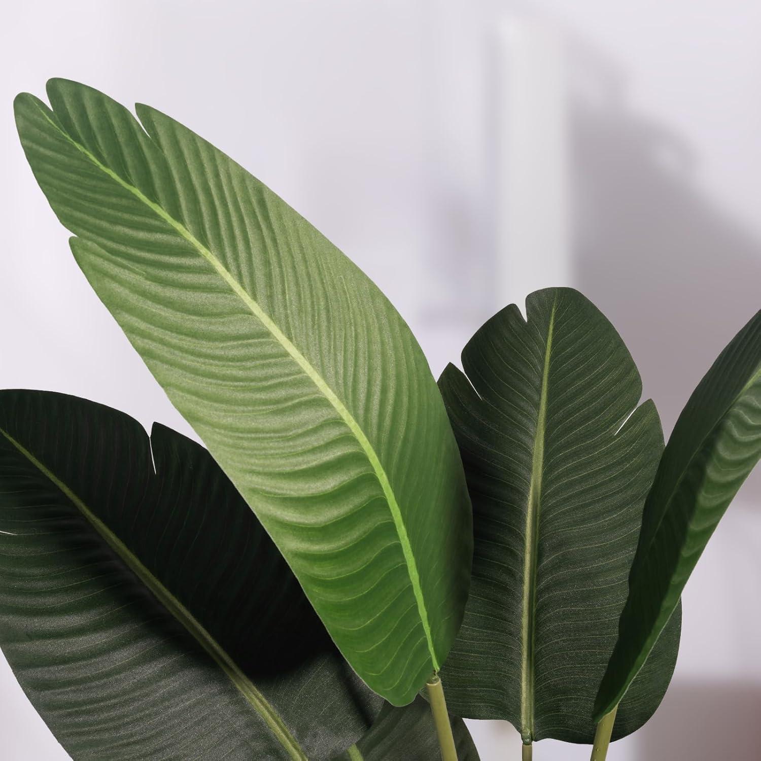 5ft Green Artificial Bird of Paradise Plant in Black Plastic Pot