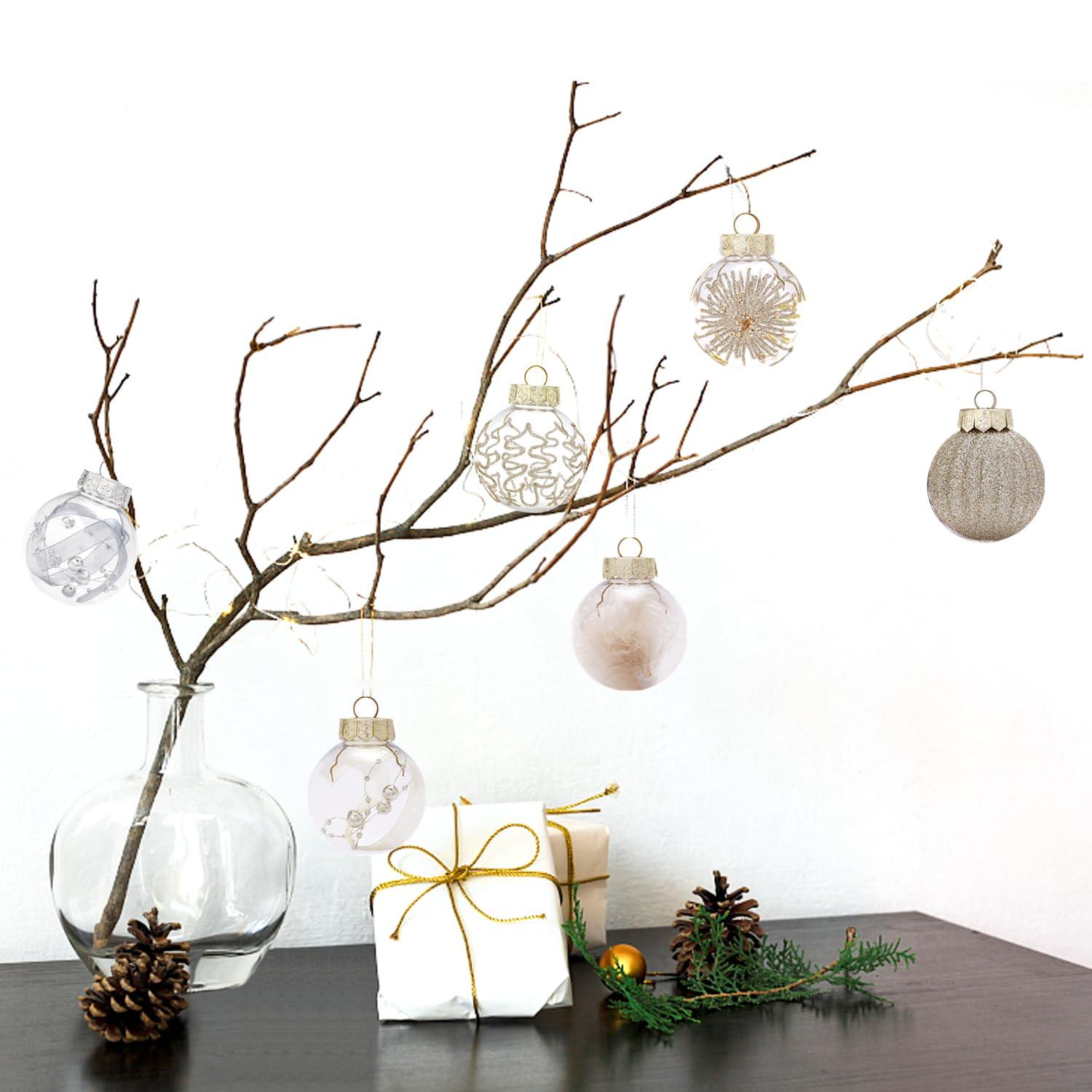 60MM/2.36" Christmas Ball Ornaments, 30PCS Shatterproof Decorative Hanging Ball Ornament with Stuffed Delicate Decorations, Xmas Tree Balls for Halloween Holiday Party Thankgivings (Silver)